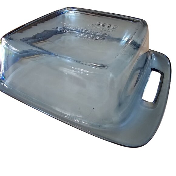 Pyrex Easy Grab Blue Glass Pan 8" square Atlantic blue large handle 2qt colorful - Picture 6 of 9